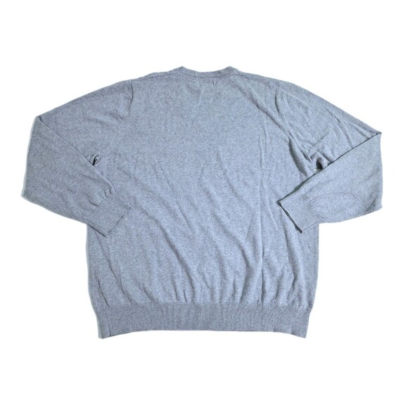 LL Bean Sweater Mens XL Cotton Cashmere Blend V Neck Gray Long Sleeve - Picture 4 of 8
